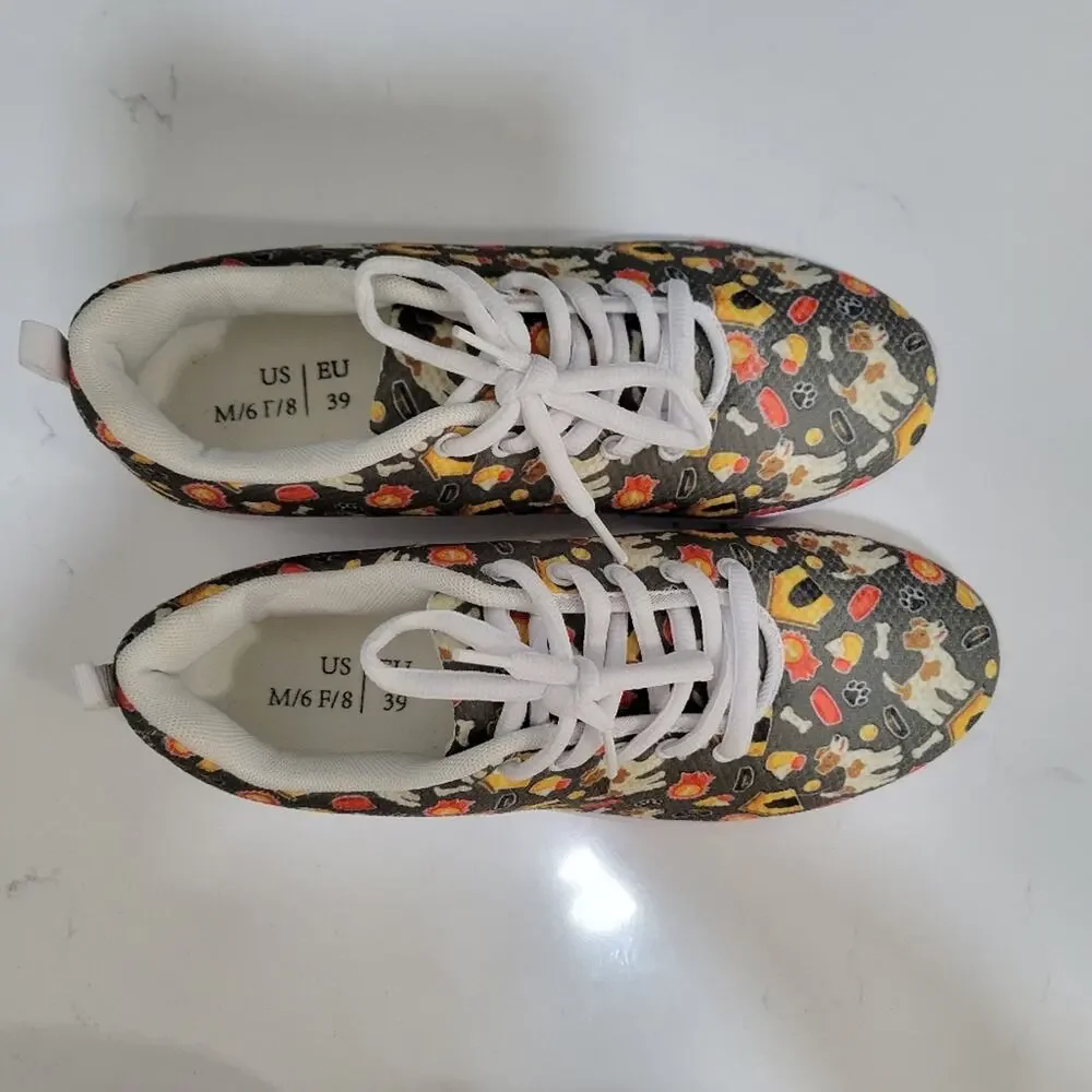 Jack Russell Patterned Sneaker Size 8